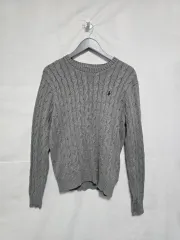 (ハングルタグ正規品) ポロ ラルフローレン ケーブル編み ニット グレー レディース 95 0213