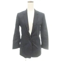 セオリー Theory リネン シングル ジャケット ブレザー 0 XSサイズ 黒 ブラック ■TC