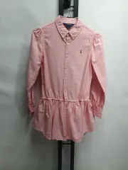 ポロ ラルフローレン キッズ ワンピース オックスフォード シャツ ピンク 10y