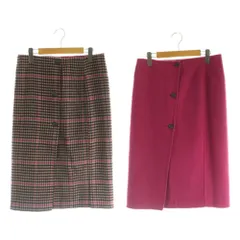 イエナ IENA Wフェイスリバーシブルミッドカーフスカート チェック ロング 38 ピンク /MY ■OS