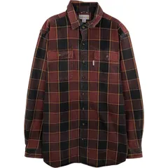 古着 カーハート Carhartt ORIGINAL FIT チェック柄 長袖 ワークシャツ メンズL相当/eaa610923