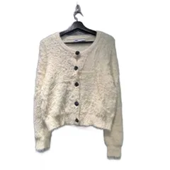ザラ ZARA ニットカーディガン ビジュー 長袖 S アイボリー ■FY