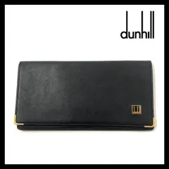M【dunhill】札入れ レザー ブラック/黒 ロゴプレート 長財布 ダンヒル (64823ST3)