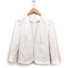 ボールジー BALLSEY トゥモローランド ノーカラー ジャケット 無地 リネン混 34 オフホワイト 白 /FT21