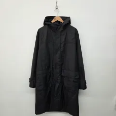 LANVIN 黒色 WHO フード ロング ダウン コート レディース/L