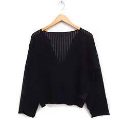 コラージュ ガリャルダガランテ COLLAGE GALLARDAGALANTE キーネック ニット セーター 長袖 透け感 F ブラック 黒 /FT39