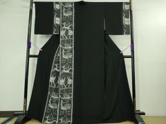 紋紗 品のある花 単衣 夏付下げ 未使用品 正絹 居敷当て ガード 夏着物 