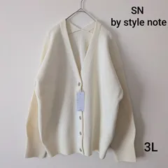 【新品】SN by style note　畦編みVネックカーディガン　大きいサイズ　3L　リブニット　レディース トップス カーディガン 羽織 オフィス オフィスカジュアル 通勤 春
