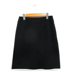 エムズグレイシー M'S GRACY 台形 スカート 膝丈 フリル ウール 40 ブラック 黒 /KT4