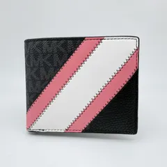 MICHAEL KORS（マイケルコース）クーパー MKシグネチャー 二つ折り財布 PVC ピンク 小銭入れあり