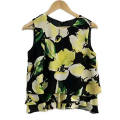 グレースコンチネンタル チュニック サイズ38 M レディース美品  - 黒×イエロー×マルチ クルーネック/ノースリーブ/花柄