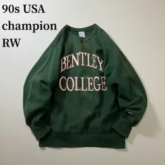 90s USA champion　REVERSE WEAVE　フェード　カレッジロゴ　スウェット　リバースウィーブ　チャンピオン　グリーン　L 古着