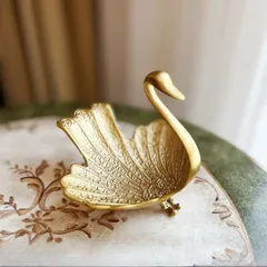 小物入れ 鍵置き 置物 インテリアトレイ オブジェ ゴールドの白鳥 スワン 高級感 アンティーク調 玄関 鍵 収納ボックス 雑貨 インテリア オシャレ アクセサリーケース ジュエリーボックス