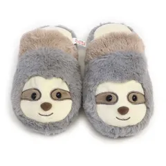 エマ EMMA ナマケモノ ぬいぐるみ スリッパ 210406 ふわもこ 室内スリッパ 暖かい ルームシューズ なまけもの スロース グレー系 マルチカラー