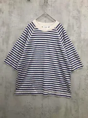 美品 FORK&SPOON フォーク＆スプーン アーバンリサーチ DF35-21V094 メンズライク ボーダー 5分袖 Tシャツ size1/ライトグレー/ネイビー ■◆ レディース