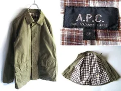 ルーマニア製 A.P.C. アーペーセー 高密度コットンツイル チェック裏地 ririジップ ハーフコート ミリタリージャケット 36 カーキオリーブのサムネイル