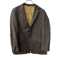 VANJULIAN テーラードジャケット L～ ブラウン マルチカラー チェック柄 ボタン ブレザー アウター 秋物 a802-5433