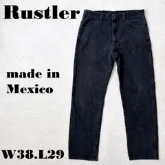 Rustler メキシコ製 W38L29 ブラックデニム ストレート 87619CB ラスラー