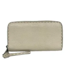 FENDI(フェンディ) 長財布 セレリア 8M0374 ライトベージュ ラウンドファスナー レザー