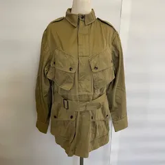 【Y-37】N.S.CO.LTD パラトルーパーズジャケット 38R ベージュ　ミリタリージャケット M-1941モデル AC5154 ベルト付 多ポケット 古着