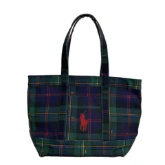 POLObyRalphLauren(ポロラルフローレン) ショルダーバッグ - ネイビー×グリーン×マルチ チェック柄