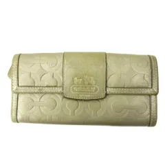 コーチ COACH 長財布 ウォレット シグネチャー エンボス加工 レザー ゴールドカラー 0206