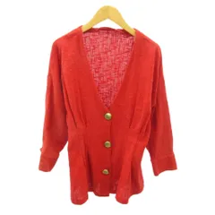 ザラ ZARA ジャケット ブルゾン ツイード 金ボタン ショート丈 五分袖 M 赤 レッド 0207