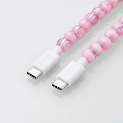 ELECOM コードジュエリー &me USB Type-Cケーブル ピンク MPA-CJCC10PN　USB Type-C(TM) - USB Type-C スマホアクセサリー 充電ケーブル TypeC データ転送 インテリア かわいい