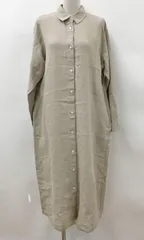 無印良品 MUJI リネン 洗いざらし 長袖シャツワンピース XL 麻100% 未使用 2602WS070