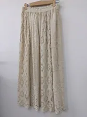 M6 サマンサモスモス/SM2　ﾚｰｽﾌﾚｱｰﾛﾝｸﾞｽｶｰﾄ　ｳｴｽﾄ総ゴム　表ｺｯﾄﾝ100%　裏ﾚｰﾖﾝ100%　未使用品(新古品）Freeeｻｲｽﾞ