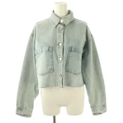 ザラ ZARA 近年モデル クロップドデニムジャケット ダメージ加工 XS 水色 ライトブルー /AQ ■OS