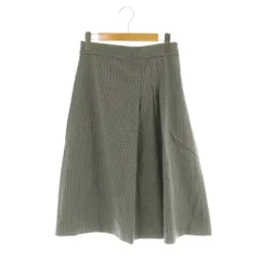 アンタイトル UNTITLED ウール混スカート ロング タック 千鳥格子柄 1 グレー /MY ■OS