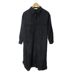 アズノウアズ as know as plus コーデュロイ シャツワンピース 長袖 ロング F ブラック ■FY