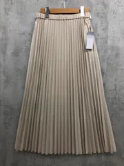 新品 UNFILO アンフィーロ オンワード樫山 フェイクレザー プリーツ スカート sizeM/ライトベージュ ■■ レディース