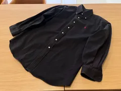 【EL6】 ラルフローレン RALPH LAUREN　BLAKE　ブレイク　ボタンダウンシャツ　サイズL　コットン100％　黒　ブラック　ワンポイント　KT11728