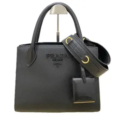 PRADA プラダ サフィアーノ 2WAY モノクローム トートバッグ