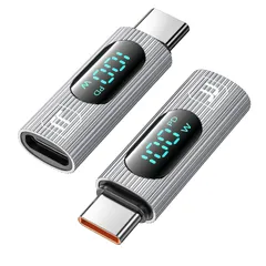 toocki USB C 電力表示アダプタ 100W急速充電対応 出力スクリーン表示 両方もタイプCポート PD usb-c ケーブル用 保護フィルム付き iPhone 17/iPhone 16/iPhone 15/Plus、MacBook Air/ ...