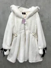 新品 ROJITA ロジータ 1245565 ウエスト飾りベルトファー コート sizeF/白 ◆■◎レディース