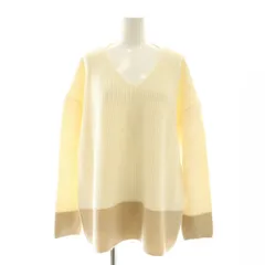 アンタイトル UNTITLED 畦編みVネック ニット セーター 長袖 44 アイボリー ベージュ /ES ■OS