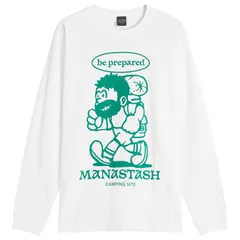 マナスタッシュ メンズ トップス Tシャツ Manastash Long Sleeve Be Prepared TShirt White ホワイト