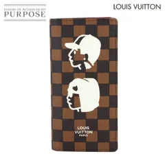未使用 展示品 ルイ ヴィトン LOUIS VUITTON ダミエ フレンドシップ ポルトフォイユ ブラザ 二つ折り 長財布 エベヌ N40780 90312379