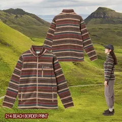 種類11：214 Beach Border Print/S Columbia（コロンビア） ウィメンズバックアイスプリングスIIジャケット フリースジャケット XE4145