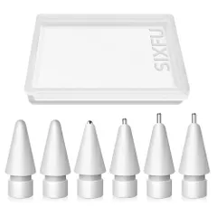Apple Pencil用交換チップ、アップグレードされた摩耗しない金属製Apple Pencilチップ、Apple Pencil第1世代/第2世代/USB-C Apple Pencilチップ(6個)。