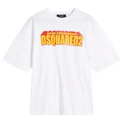 ディースクエアード メンズ トップス Tシャツ ロゴ DSquared2 3D Logo Loose FitShirt White ホワイト