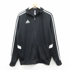 M/古着 アディダス adidas 長袖 ジャージ メンズ ワンポイントロゴ 黒 3本ライン 25dec23