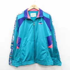 XL/古着 ディアドラ 長袖 ジャージ メンズ 90年代 90s ワンポイントロゴ ラグラン 大きいサイズ 青緑他 25dec23のサムネイル