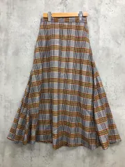 KBF ケービーエフ アーバンリサーチ KW94-25D010 チェック柄フレアロング スカート sizeONE/グレー系 ■■ レディース