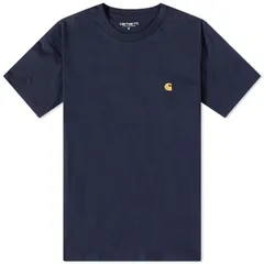 カーハート メンズ トップス Tシャツ Carhartt WIP Chase TShirt Dark Navy Gold ネイビー