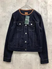 新品 LAUREN RALPH LAUREN ローレンラルフローレン ノーカラー Gジャン デニム ジャケット sizeXS(155/80A)/紺 ■■◎レディース