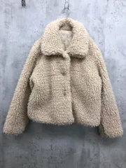 nugu ヌグ プードルファーカラー ジャケット sizeF/アイボリー ◆■ レディース